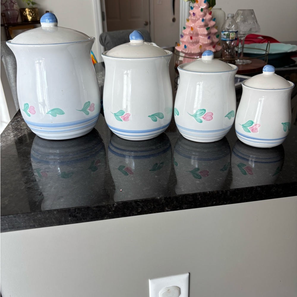 Charming Floral Ceramic Canister Set